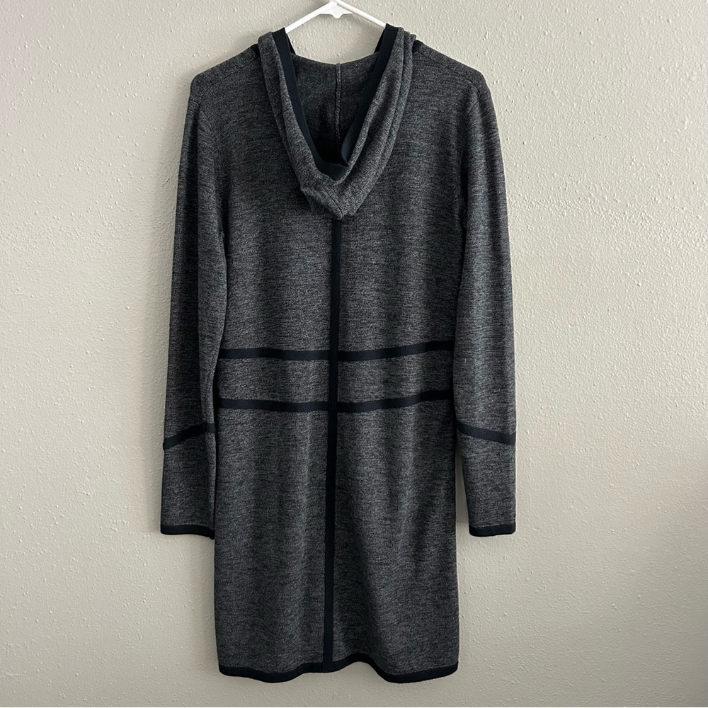 Title Nine Merino Wool Blend Full Zip Cardigan Duster Sweater Hooded Dress Sz M - Picture 5 of 9